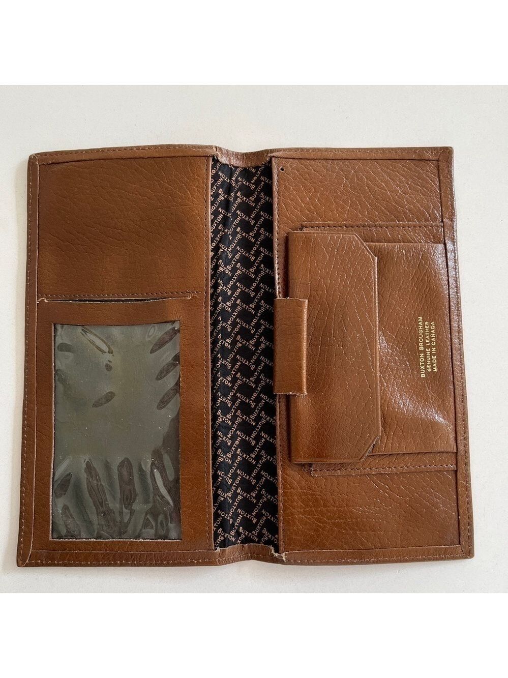 BUXTON Brougham Vintage Wallet Brown Made in Canada Genuine Leather Unisex